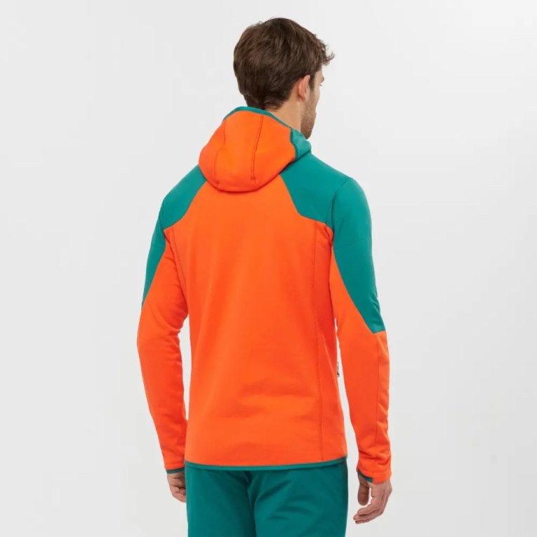 Casaco Salomon Outline Warm Híbrido Masculino Turquesa Laranja | PT Q03516